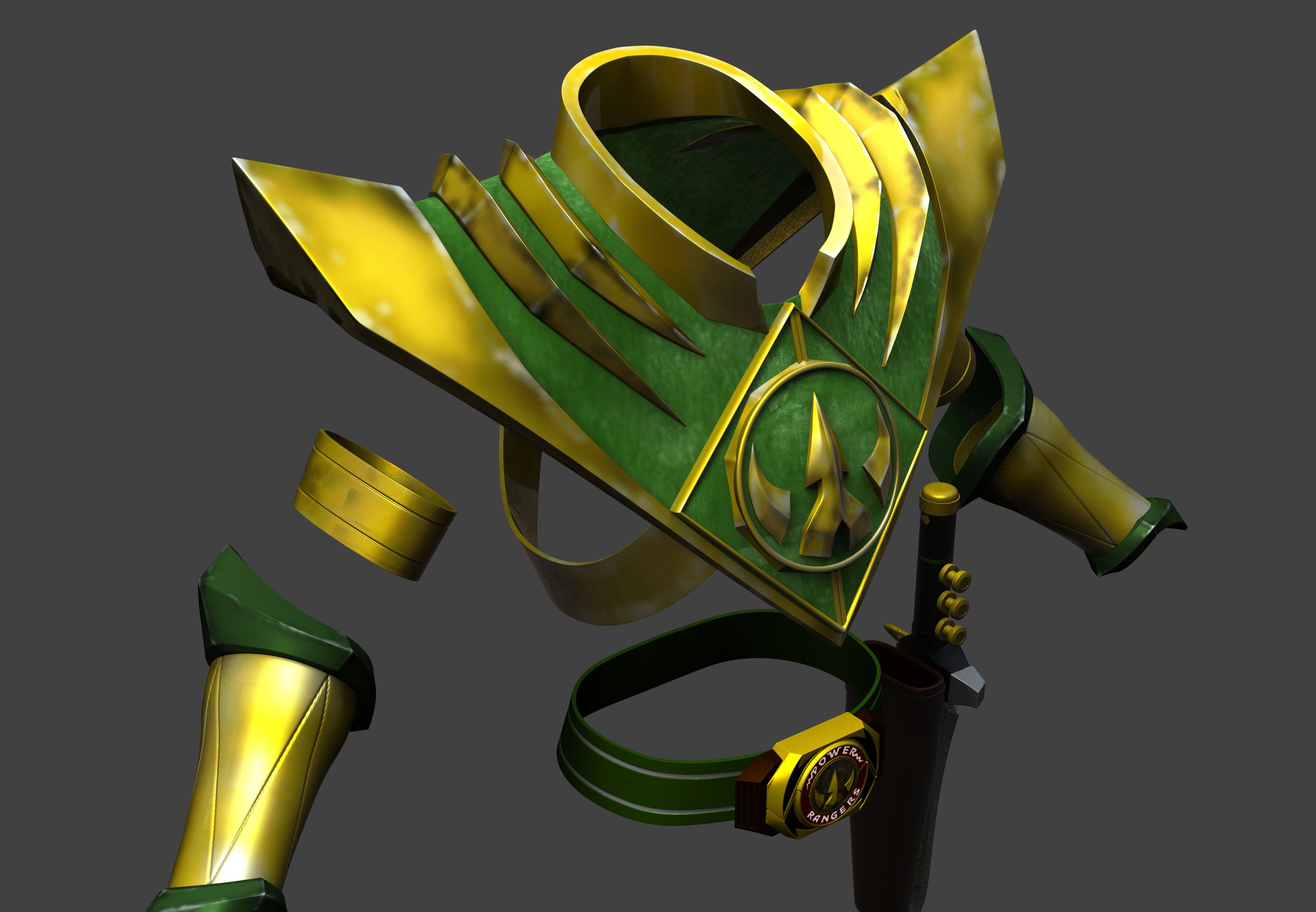 Lord Drakkon Complete Armor from MMPR 3D Print File top (stl)