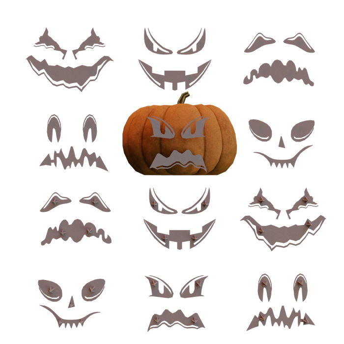 Mr Pumpkin Head Faces 3