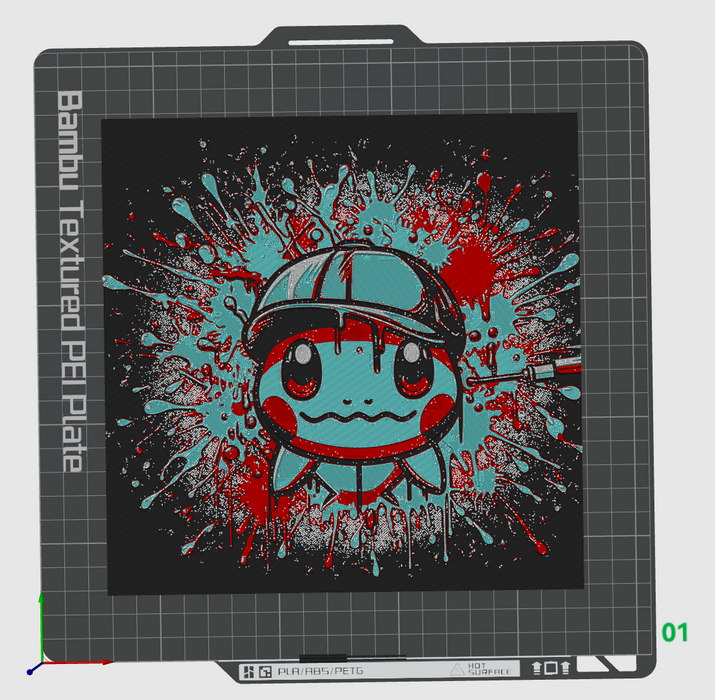 Splatter Paint Squirtle Hueforge